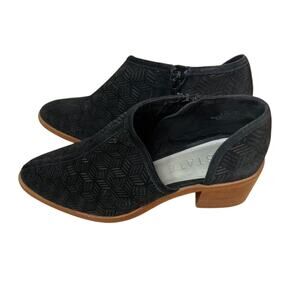 1 State Iddah Booties Women's 6.5 Black Perforated Leather Cutaway Ankle